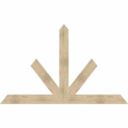 Ekena Millwork Saratoga Rough Sawn Timber Gable Bracket, Douglas Fir, 84"W x 53"H x 2"D x 6"F, 15/12 Pitch GBW084X53X0206SAR00RDF